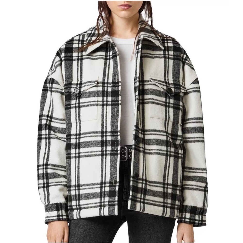 AllSaints Luella B&W Plaid Check Jacket